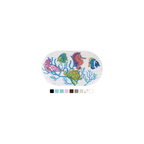 Tapis de bain antidérapant pour enfants, insert de bain antidérapant à ventouses puissantes, lavable en machine, antibactérien (Poisson, 69 x 39 cm) (1/5)