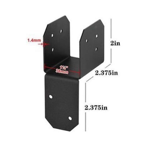 Support De Suspension De Solive - Acier Noir - Résistant À La Rouille - Pour Terrasse Et Toit - 4 Pièces (1/5)