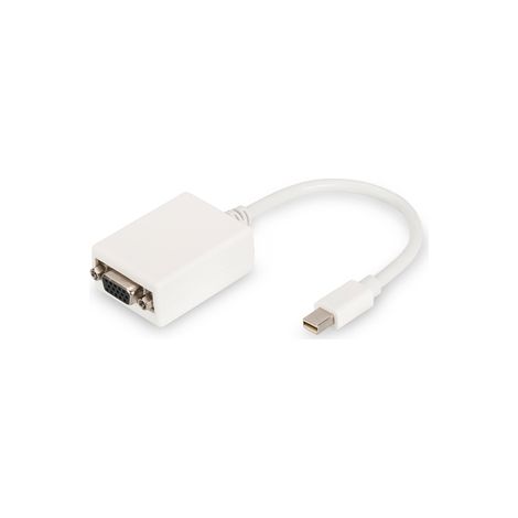 Graphique DIGITUS Adaptateur Mini DisplayPort, mDP vers VGA, Full HD 60Hz, 1920 x 1080 pixels, blanc