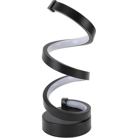 Lampe de table LED spirale, 3 températures de couleur, intensité variable, alimentation USB, lampe de bureau décorative moderne (1/5)