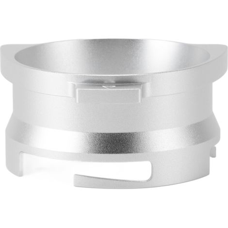 Dosiertrichter aus Aluminiumlegierung, drehbarer Spritzschutzring für 54-mm-Filterhalter, silberfarben. (1/5)