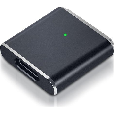 USB C vers Mag-S 3 Adaptateur Magnétique 100W, Convertisseur Type C Femelle vers Mag-S 3 T-Head, Charge Rapide PD Compatible avec pour MacBook Pro/Air M1 M2 M3 M4 (14"/16") Argent (1/5)