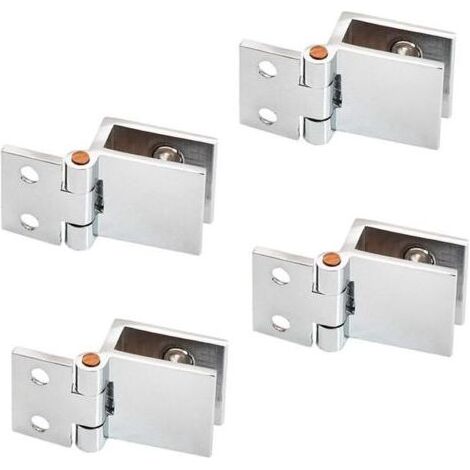 Charnière en Verre en Alliage,4 Pcs Clip de porte en verre charnière,Pour verre 5-8mm (1/4)
