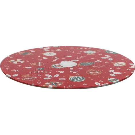 Plateau de Présentation Tournant "Noël" 28cm Rouge (1/5)