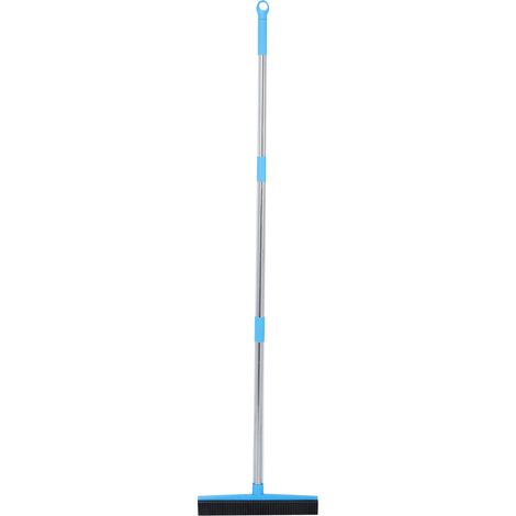 Balai télescopique multifonction pour tapis et moquettes, aspirateur et dépoussiérage pour poils d'animaux, outil de nettoyage bleu (1/5)