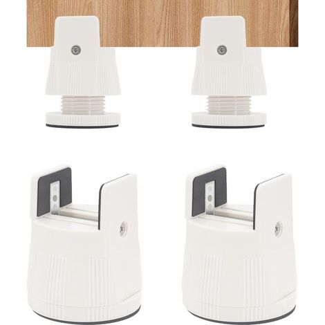 Set of 4 adjustable bed legs from 6 to 8 cm with screw clamp, for heavy loads, suitable for sofas, coffee tables, furniture glides, support feet and raised feet (white) (1/5)