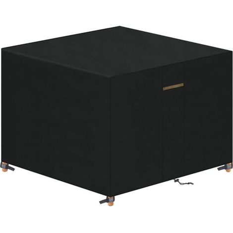 Funda para mesa de jardín, impermeable y resistente al viento, resistente a los rayos UV, de tela Oxford 420D con rejillas de ventilación y hebilla de cierre, negra, cuadrada, 90 x 90 x 90 cm - Ineasi (1/4)