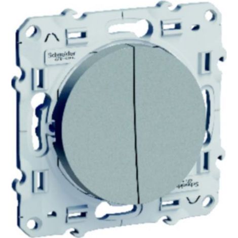 Mécanisme va et vient + poussoir Odace - aluminium - Schneider (1/2)