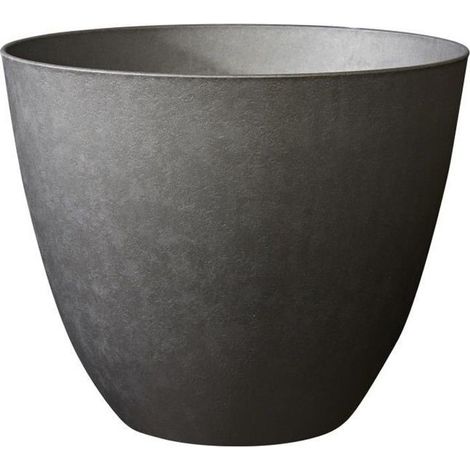 Pot de fleurs Rond Ø 50 cm - EDA - Element - 47,8 L - Intérieur / Extérieur - Ø 48,8 x H. 38,4 cm - Gris Anthracite (1/2)