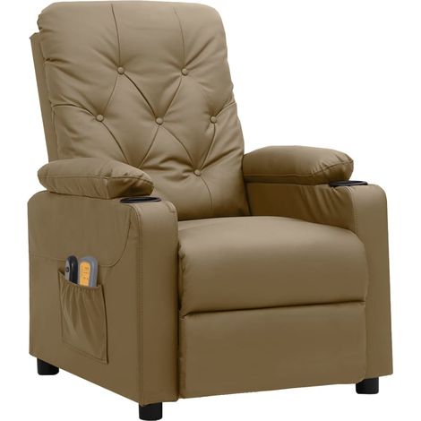 Maison Exclusive - Poltrona Massaggio Elettrica Cappuccino Similpelle