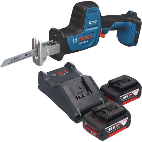 Scie sabre sans fil Bosch GSA 18V-24 Professional 18 V 230 mm sans balais + 2 batteries 5,0 Ah + chargeur (1/5)