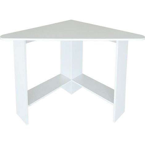 Escritorio de esquina - escritorio de madera - 102x72x74 cm - blanco (1/4)
