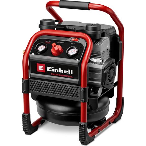 Einhell Professional Akku-Kompressor SILENZZO 18/160 Power X-Change (18 V, max. 8 bar, 6 L Tank, 160 L/min Ansaugleistung, Manometer, ölfrei, besonders leise, ohne Akku)