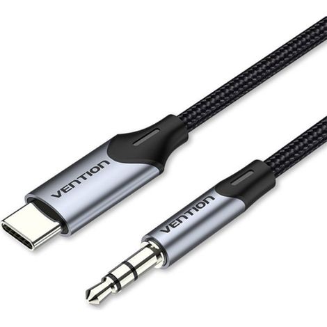 Venzione Cavo Convertitore audio BGKHF/USB Tipo-C Maschio - Jack 3.5 Maschio/ 1m/ Grigio