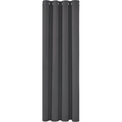 Rideaux Occultants Isolant Thermique Anti Froid, 150200 CM Design Moderne à Oeillets, Gris Foncé, 1Pièces (1/3)