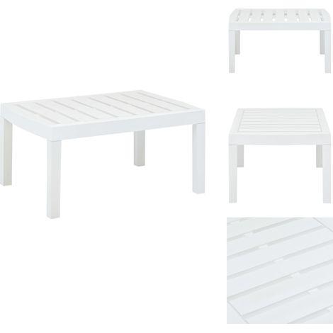 Table de jardin Blanc 78x55x38 cm Plastique - Table De Jardin - Table Extérieure - Mobilier De Jardin - Table En Plastique - Table Blanche (1/5)