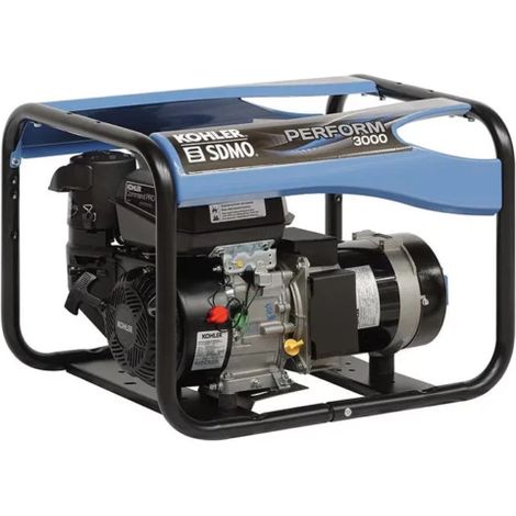 Sdmo – Groupe électrogène monophasé essence 2,8 kW – Moteur KOLHER – Autonomie 3h20 – Réservoir 4,10L – 2 prises 230V 10/16A (1/3)