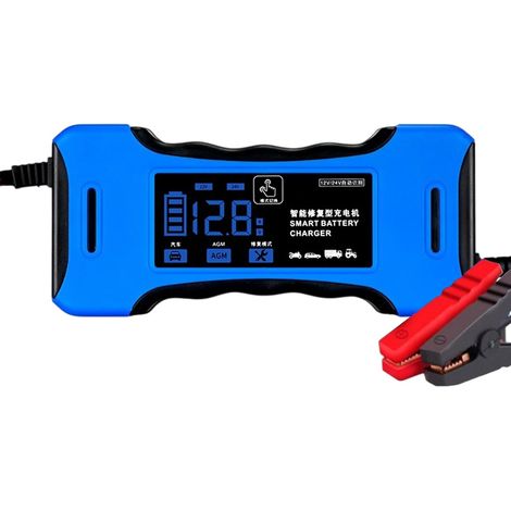 Chargeur de batterie de voiture, chargeur de voiture 12 V 24 V, réparation intelligente de batterie acide de Plo 12 V (1/5)