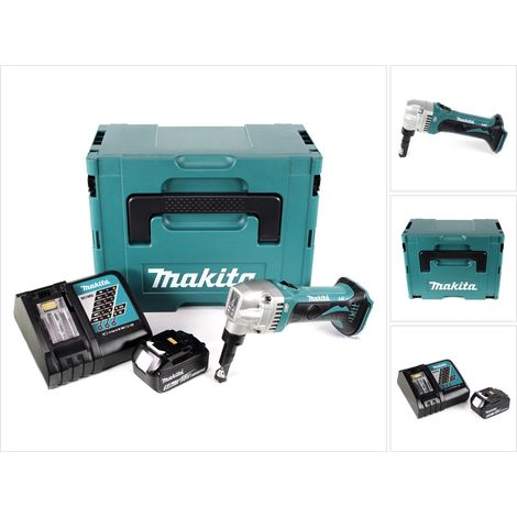 Makita DJN 161 RT1J 18V Akku Knabber Schere + 1x Akku 5,0Ah + Schnellladegerät +  Makpac