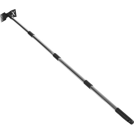 Outil d'arrachage de mauvaises herbes avec long manche de 152 cm (60 po) - Désherbeur manuel 2 en 1 - Râteau à mauvaises herbes, houe de jardin - Pour arracher les mauvaises herbes dans la cour, la pe (1/5)