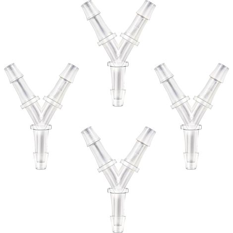 4 Pcs Aquarium Air Valve 3 Way Aquarium Air Pump Connectors Plastic Y Shape Hose Connector Anti-Shedding Airline Tubing Connector for 3/16 inch Line Hose Barb Tee for Oxygen Gas Water