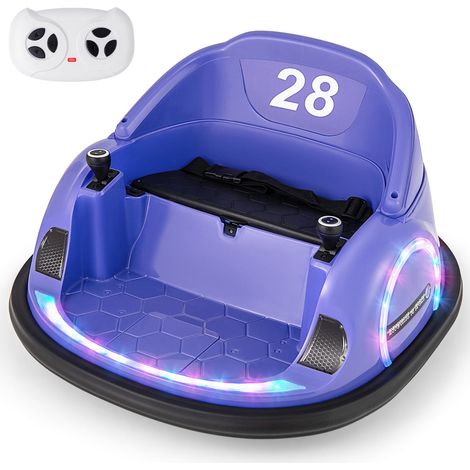 Coche de choque eléctrico infantil con mando a distancia 68 x 66 x 40 cm música luces ambiente divertido fabricado en PP PVC morado 200010420