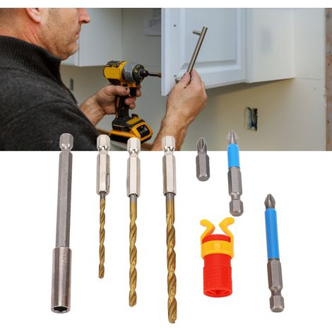 Nouvel ensemble d'accessoires pour outils électriques : porte-vis, foret hélicoïdal, embout de tournevis Phillips antidérapant. (1/5)