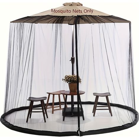 Filet moustiquaire pour parasol, écran en maille pour la canopée de parasol de terrasse, 10FT-11FT pour parasol de terrasse extérieur avec filet (1/5)