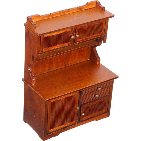 Meuble De Rangement Miniature Bois pour Maison De Poupée Bibliothèque Rétro Soi-même Échelle pour Décoration De Maison De Poupée (1/5)