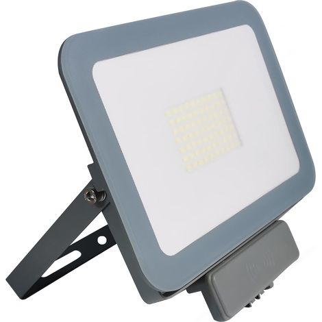 Europalamp – Projecteur à détecteur de mouvement 30W – Éclairage blanc neutre 4500K – Étanche IP65 pour extérieur – Aluminium + verre trempé
