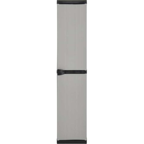 Maison Exclusive - Armadietto da Giardino con 3 Ripiani Grigio e Nero 34x40x168 cm (1/5)