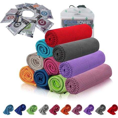 GUGELIVES Cooling Towels for Ice Sports Instant Refreshments for Yoga, Travel, Golf, Gym, Camping, Fitness, Running, Workout and Other Activities (10 Pack) (1/5)