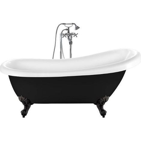 Bañera con patas RICHMOND NEGRA  171 cm patas ÁGUILA NEGRAS