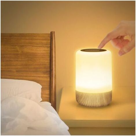 Lampe De Chevet Tactile Dimmable Lampe Led Sans Fil A Pile Avec 4 Couleur Changeante Et 3 Intensité Lumière, Veilleuse Led Enfant Rechargeable Avec Fonction De Minuterie Pour Chambre, Table, Nuit (1/4)