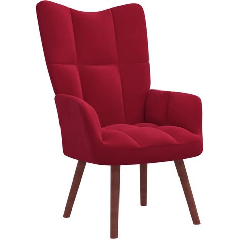 Chaise de relaxation Fauteuil de relaxation Chaise de Salon Relax Intérieur Rouge bordeaux Velours VSGS976555 (1/5)