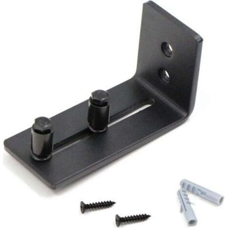 Guía de rodillos para puerta corredera con 2 rodillos, color negro. (1/4)