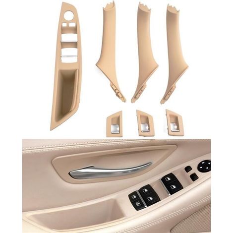 7-teiliges Türgriffset für BMW 5er F10 F11 520 530, Fensterarmlehne Fahrerseite + Türgriff Beifahrerseite + Fensterheberschalterabdeckungen für 523 525 528 535 (2010–2016) – Beige (1/5)