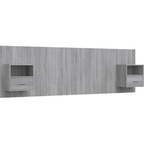 Maison Exclusive - Testiera Letto con Comodini in Legno Multistrato Grigio Sonoma