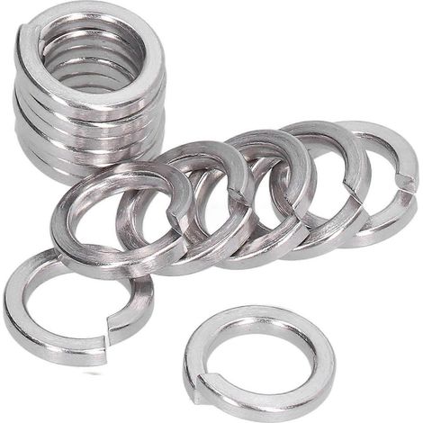 150 rondelles de blocage à ressort, section carrée fendue, assortiment d'outils, acier inoxydable de qualité marine A2, M3