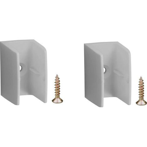 2x graue Rollladenkurbel-Verriegelungsclips, Kunststoff-Griffführungsstütze, 15 mm – 18 mm, universelle Fenster-/Wandschraubenbefestigung (1/4)