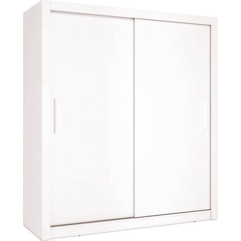 Armario 2 puertas correderas acabado blanco, 200cm(alto) 150cm(ancho) 58.5cm(fondo)