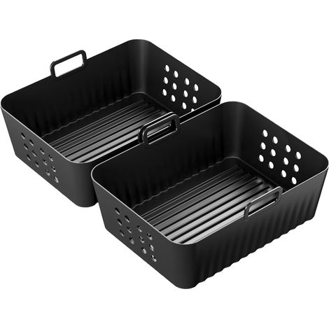 Juego de 2 tapetes de silicona reutilizables para cocinar, compatibles con la freidora de aire Ninja Double Stack XL 9.5L SL400UK y los modelos Ninja AF400UK, AF451UK, AF300UK y Tower T17088.