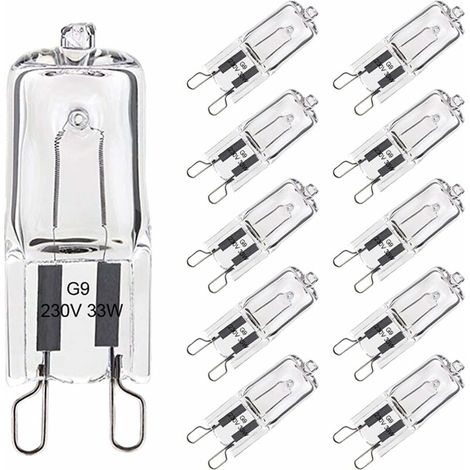 G9 Bulb 33W Dimmable Warm White, G9 Halogen Oven Light 300°C Tolerance, G9 Filament Capsule Bulbs 420LM 230V Pack of 10 (1/5)