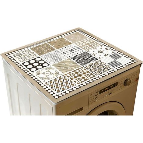 Housse Machine A Laver, Dessus de Machine à Laver, 60 X 60 Cm Housse de Machine A Laver, à Utiliser sur Les Machines à Laver pour Bloquer La Poussière et Réduire Les Rayures, Marron (1/5)