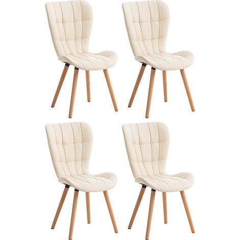 4er Set Esszimmerstuhl Elda Kunstleder creme (1/5)