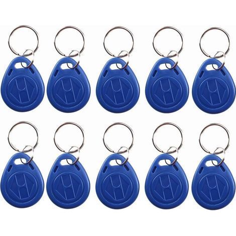 125KHz T5577 / EM4305 Inscriptible RFID Porte-clés NFC Etiquettes Token Proximité ID Contrôle D'accès Clé Carte Fob pour Système d'Entrée de Sécurité Couleur Bleu (10) (1/5)