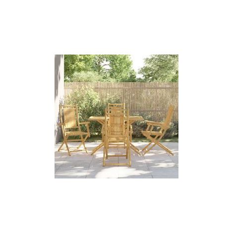 Ensemble à manger de jardin 5 pcs bambou (1/5)