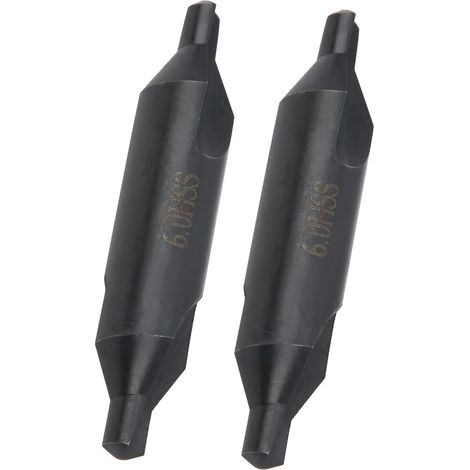 Foret à centrer HSS 6mm, lot de 2 pointes de précision pour fraiseuse, outils de positionnement acier rapide (1/5)
