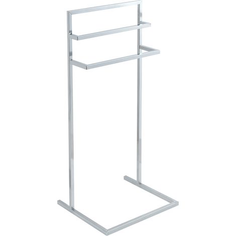 Toallero de metal de 3 barras almacenaje para baño moderno plateado Melincue