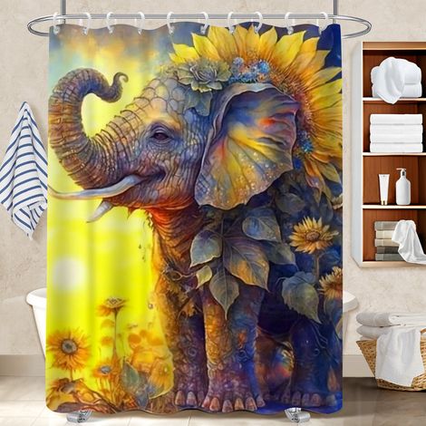 Rideau de douche en polyester 180x180 aéré cache baignoire pour idéal location saisonnière (1/5)